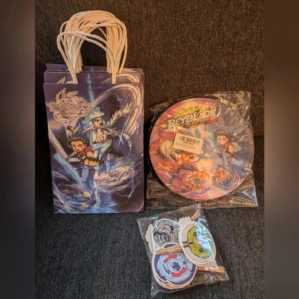 ⭐2/$25⭐Beyblade party supplies (newCupcake toppers cake plates favor/goodie bags
